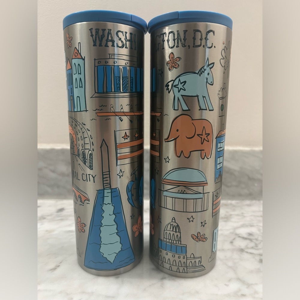 2 Starbucks Washington DC Been There Series Stainless Steel Travel Tumbler 16 oz